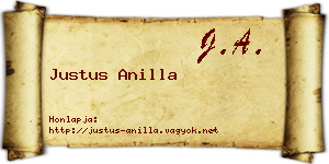 Justus Anilla névjegykártya